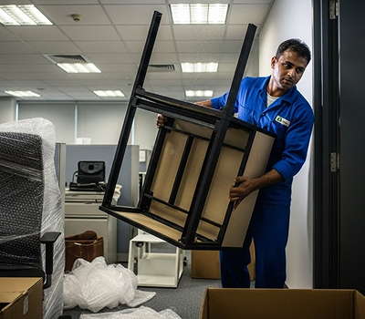 Removal of desks, chairs, workstations, meeting tables, and storage units from offices, shops, and commercial spaces.